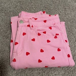 Pink and red heart pant